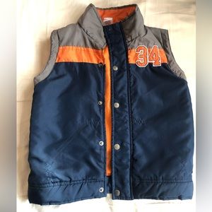 Boy’s Size 7 Winter Varsity Button Up Puffer Vest Coat Jacket